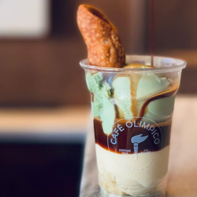 Affogato au café chez Café Olimpico au centre-ville de Montreal