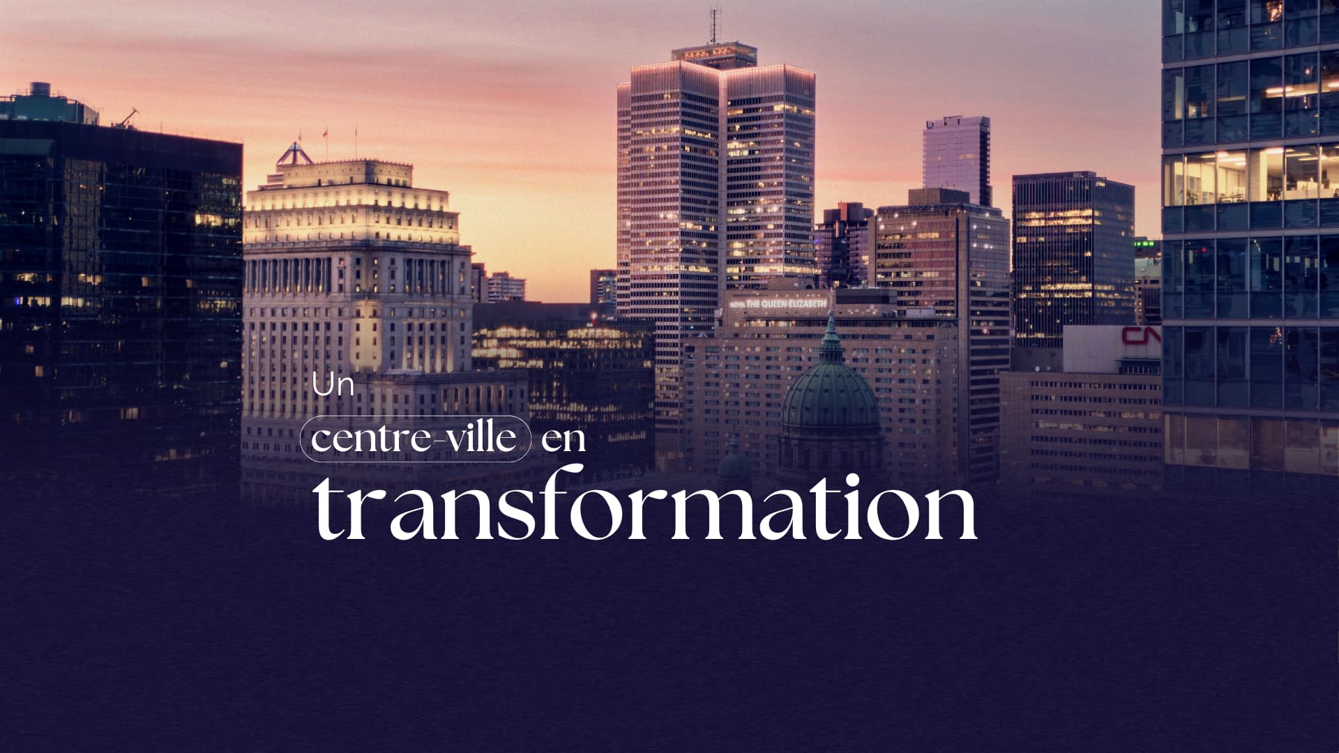 Vue aérienne du centre-ville de Montréal